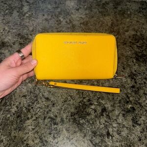 Michael Kors Sunburst Yellow Wristlet